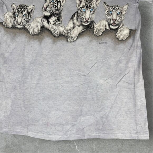 Vintage Women's Habitat White Tiger Single Stitch Animal Print Tie Dye- Large - Picture 5 of 7